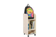 Children Home Office Wooden Book Rack White Oak Particle Board With Wheels