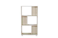 Practical Slim Wooden Book Shelf Three Tier White Oak For Bedroom / Living Room