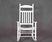 White Rocking Chair Wooden Outdoor Furniture Hollow Design For Relaxing